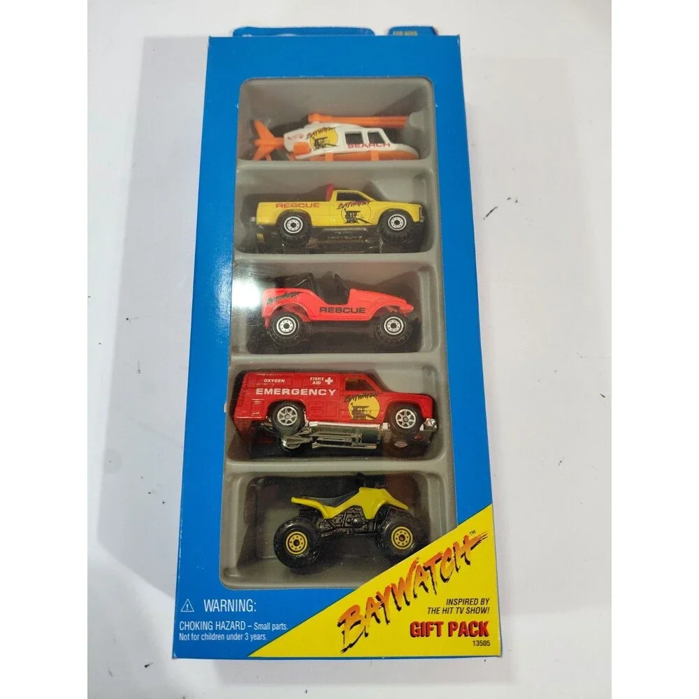 NIP Hot Wheels Baywatch 1:64 Die Cast Gift Pack (Helicopter Pickup Truck ATV)